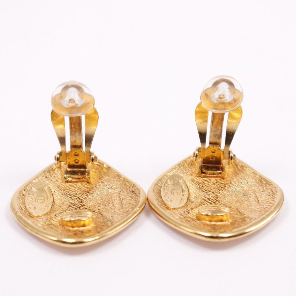 CHANEL vintage COCO Mark Earring Plated Gold Women - Picture 8 of 12